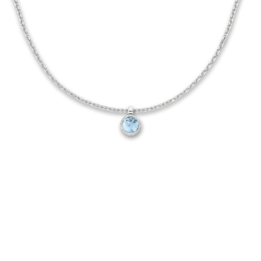 Medál 750/18 K fehér arany Topáz 0.14 ct, w-si