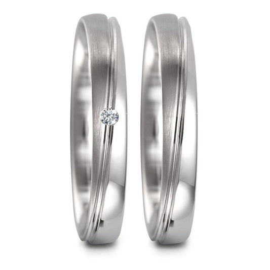 Partnergyűrű 750/18 K fehér arany Gyémánt 0.02 ct, tw-vsi