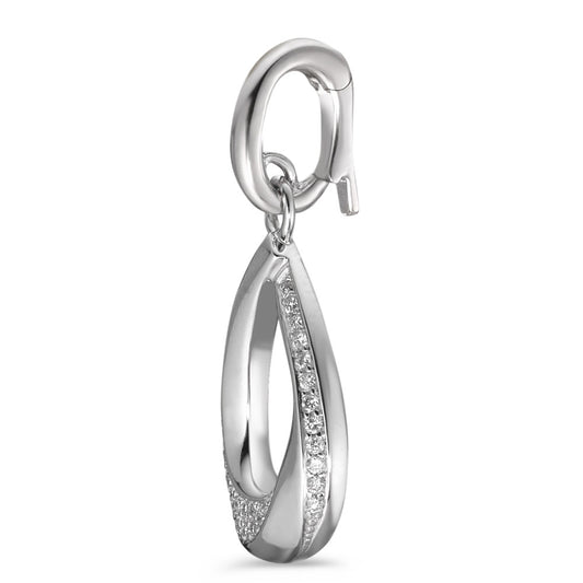 Medál 750/18 K fehér arany Gyémánt Fehér, 0.19 ct, 38 Kövek, Briliáns, w-si