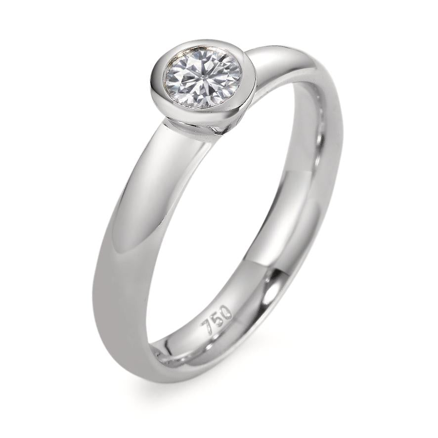 Szoliter gyűrű 750/18 K fehér arany Gyémánt Fehér, 0.25 ct, si ródiumozott