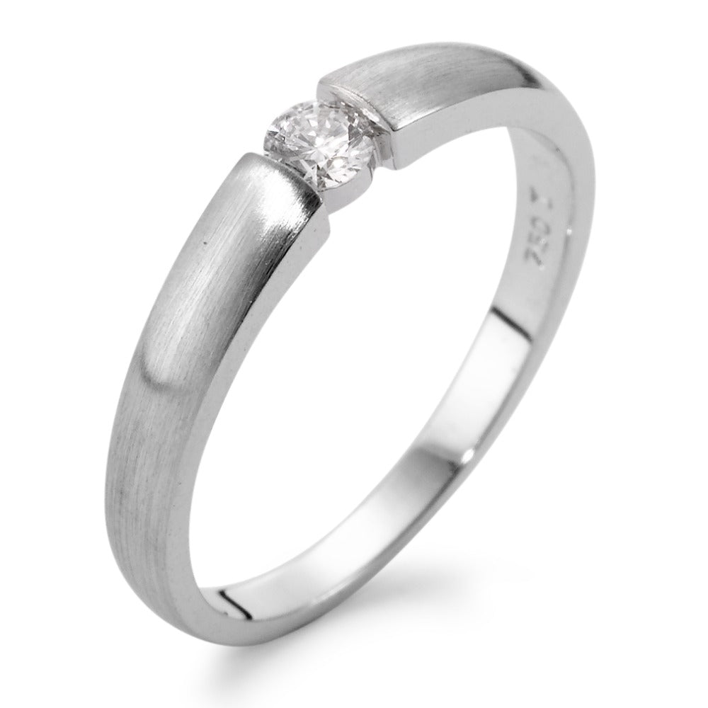 Szoliter gyűrű 750/18 K fehér arany Gyémánt 0.15 ct, w-si