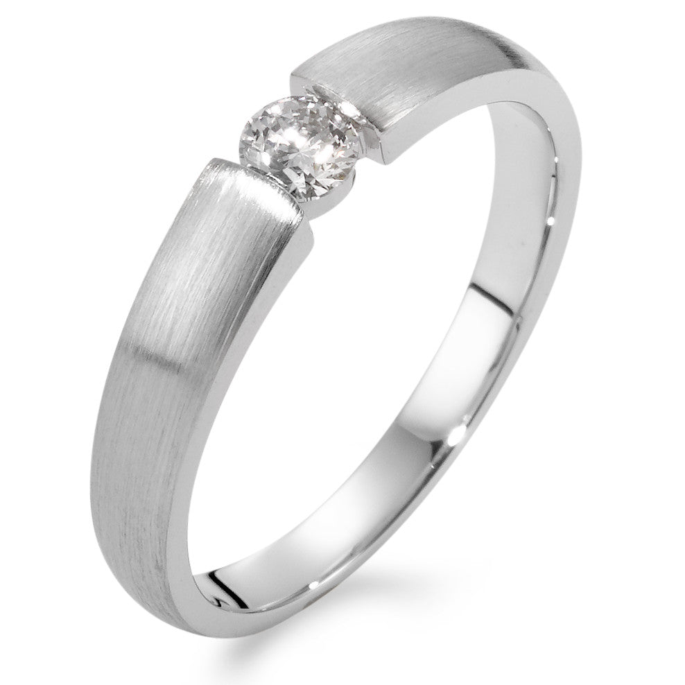 Szoliter gyűrű 750/18 K fehér arany Gyémánt 0.20 ct, w-si