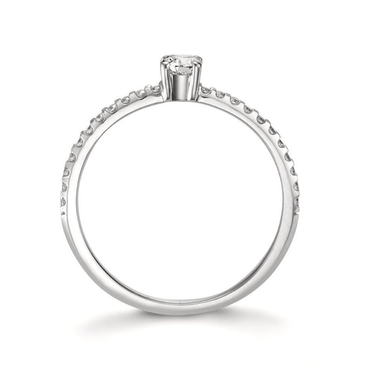 Szoliter gyűrű 750/18 K fehér arany Gyémánt 0.31 ct, 23 Kövek, w-si