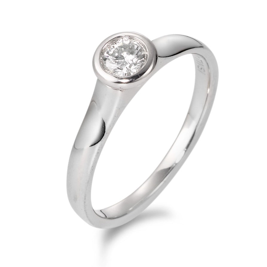Szoliter gyűrű 750/18 K fehér arany Gyémánt 0.20 ct, tw-si