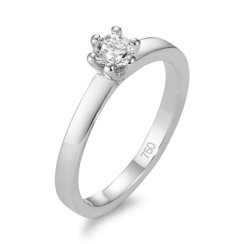 Szoliter gyűrű 750/18 K fehér arany Gyémánt 0.25 ct, w-si