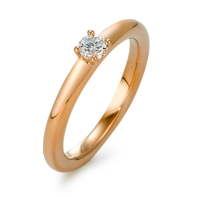 Szoliter gyűrű 750/18 K vörös arany Gyémánt 0.20 ct, w-si