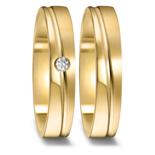 Partnergyűrű 750/18 K sárga arany Gyémánt 0.03 ct, w-si