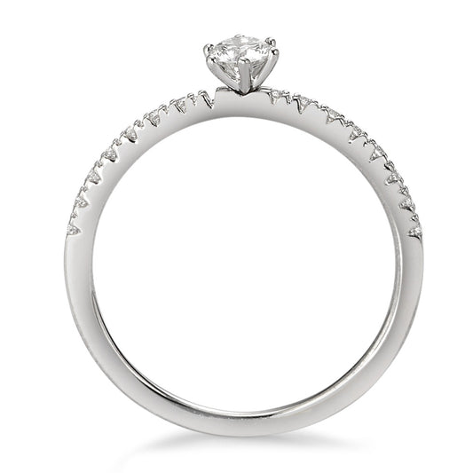 Szoliter gyűrű 750/18 K fehér arany Gyémánt Fehér, 0.25 ct, 17 Kövek, Briliáns, w-si