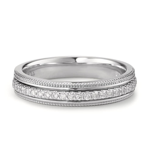Gyűrű 750/18 K fehér arany Gyémánt 0.21 ct, 23 Kövek, Briliáns, w-si