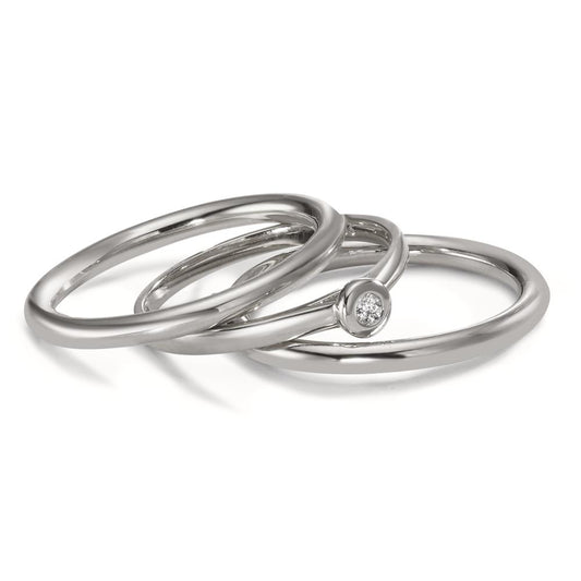 Gyűrű 750/18 K fehér arany Gyémánt 0.03 ct, w-si
