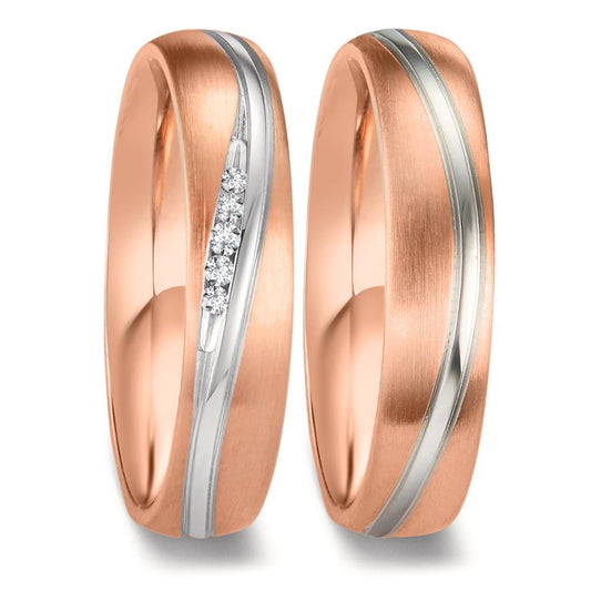 Partnergyűrű 750/18 K fehér arany, 750/18 K vörös arany
