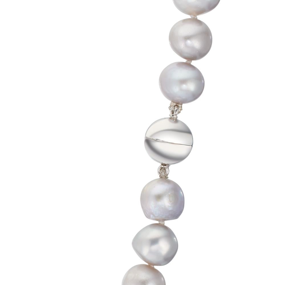Nyakékek 750/18 K fehér arany édesvízi tenyésztett gyöngy Szürke 10.5-11 mm 42 cm