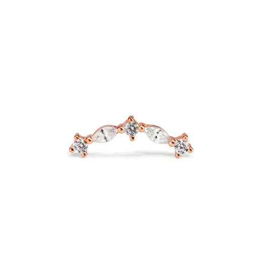 Piercing Ezüst Cirkónia 5 Kövek aranyozott