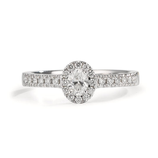 Gyűrű 750/18 K fehér arany Gyémánt 0.37 ct, w-si