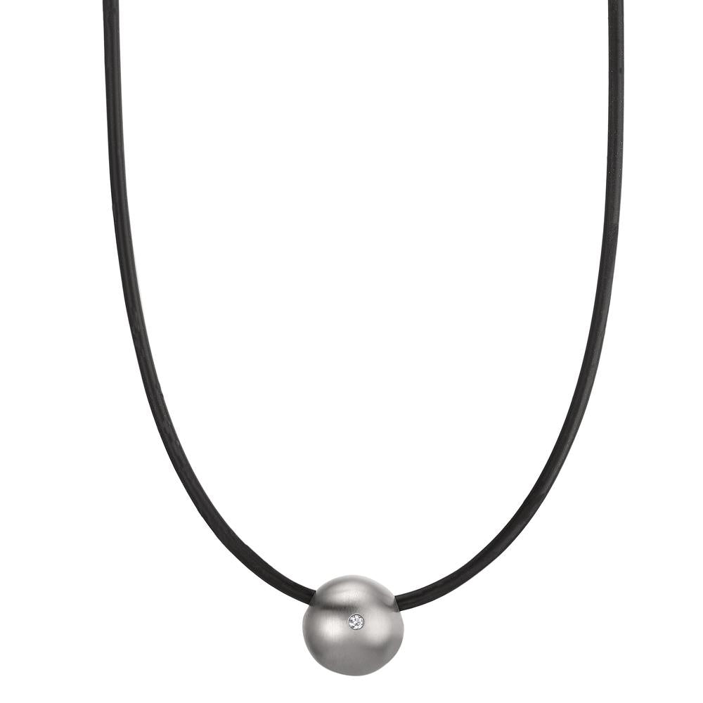 Nyakékek Rozsdamentes acél, Kaucsuk Gyémánt 0.02 ct, tw-si 45 cm Ø2 mm