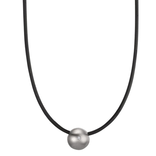 Nyakékek Rozsdamentes acél, Kaucsuk Gyémánt 0.02 ct, tw-si 45 cm Ø2 mm