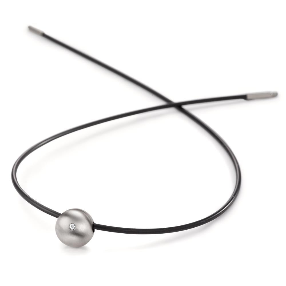 Nyakékek Rozsdamentes acél, Kaucsuk Gyémánt 0.02 ct, tw-si 45 cm Ø2 mm
