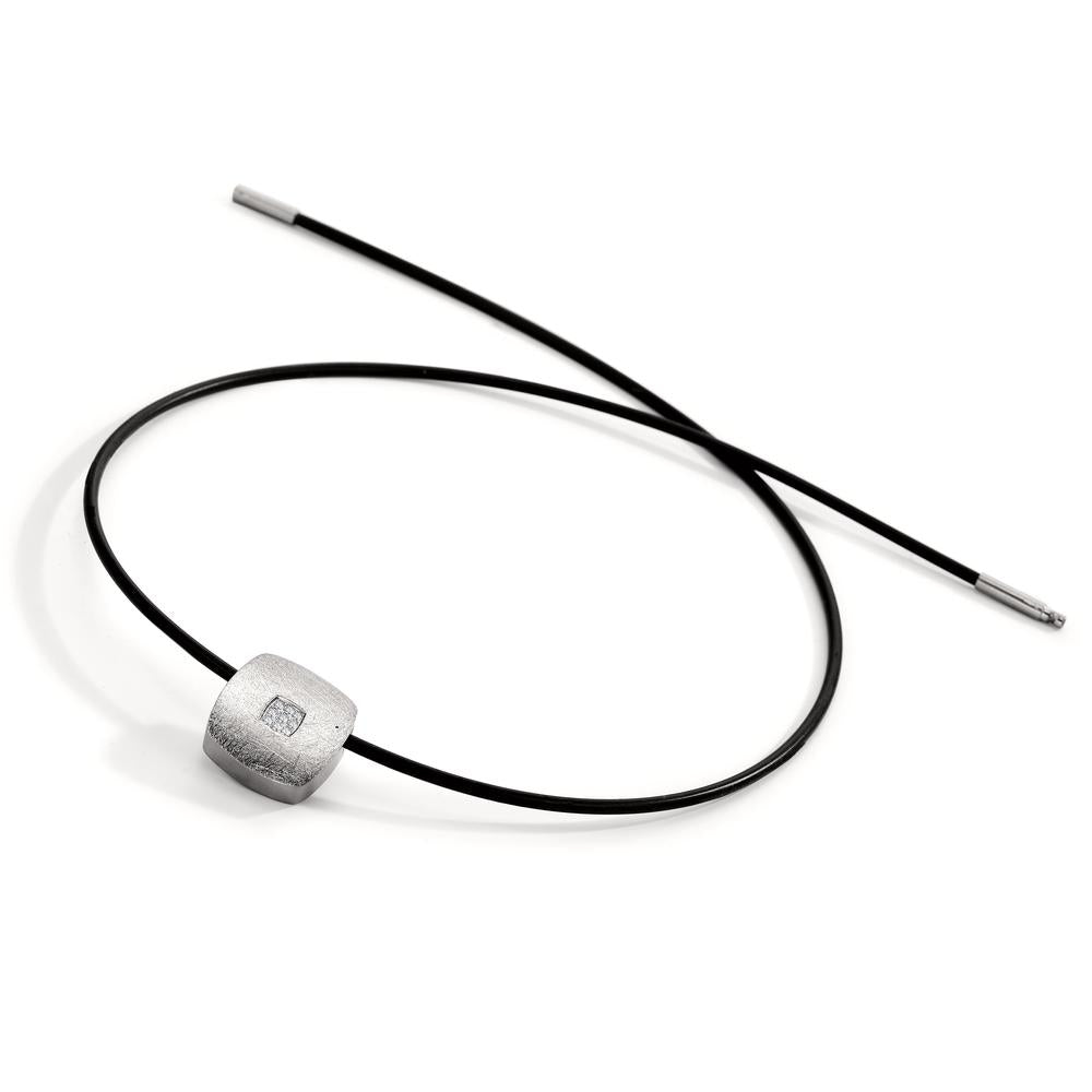 Nyakékek Rozsdamentes acél, Kaucsuk Gyémánt 0.072 ct, 9 Kövek, tw-si 45 cm Ø2 mm