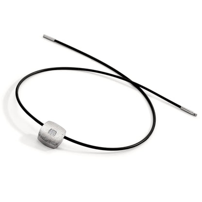 Nyakékek Rozsdamentes acél, Kaucsuk Gyémánt 0.072 ct, 9 Kövek, tw-si 45 cm Ø2 mm