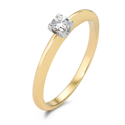 Szoliter gyűrű 750/18 K sárga arany Gyémánt 0.20 ct, w-si