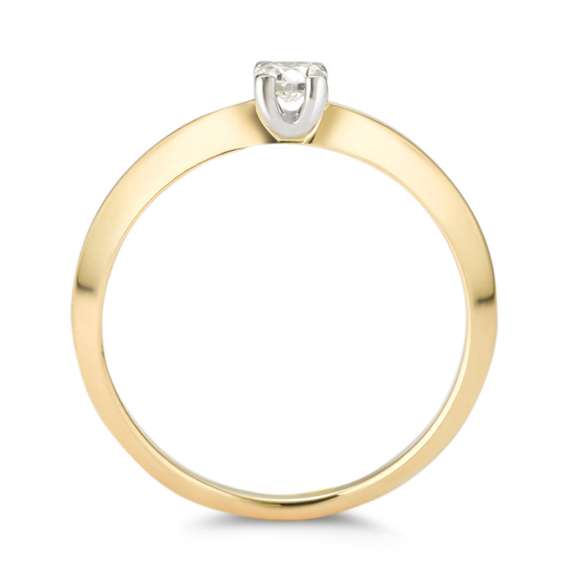 Szoliter gyűrű 750/18 K sárga arany Gyémánt 0.20 ct, w-si