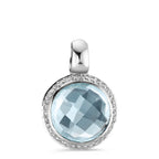 Medál 750/18 K fehér arany Topáz 0.14 ct, w-si