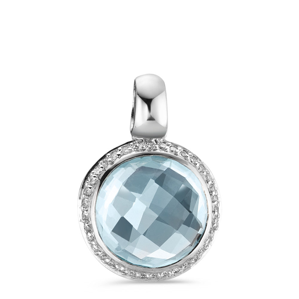 Medál 750/18 K fehér arany Topáz 0.14 ct, w-si