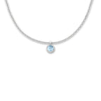 Medál 750/18 K fehér arany Topáz 0.14 ct, w-si