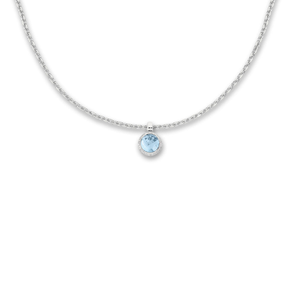 Medál 750/18 K fehér arany Topáz 0.14 ct, w-si