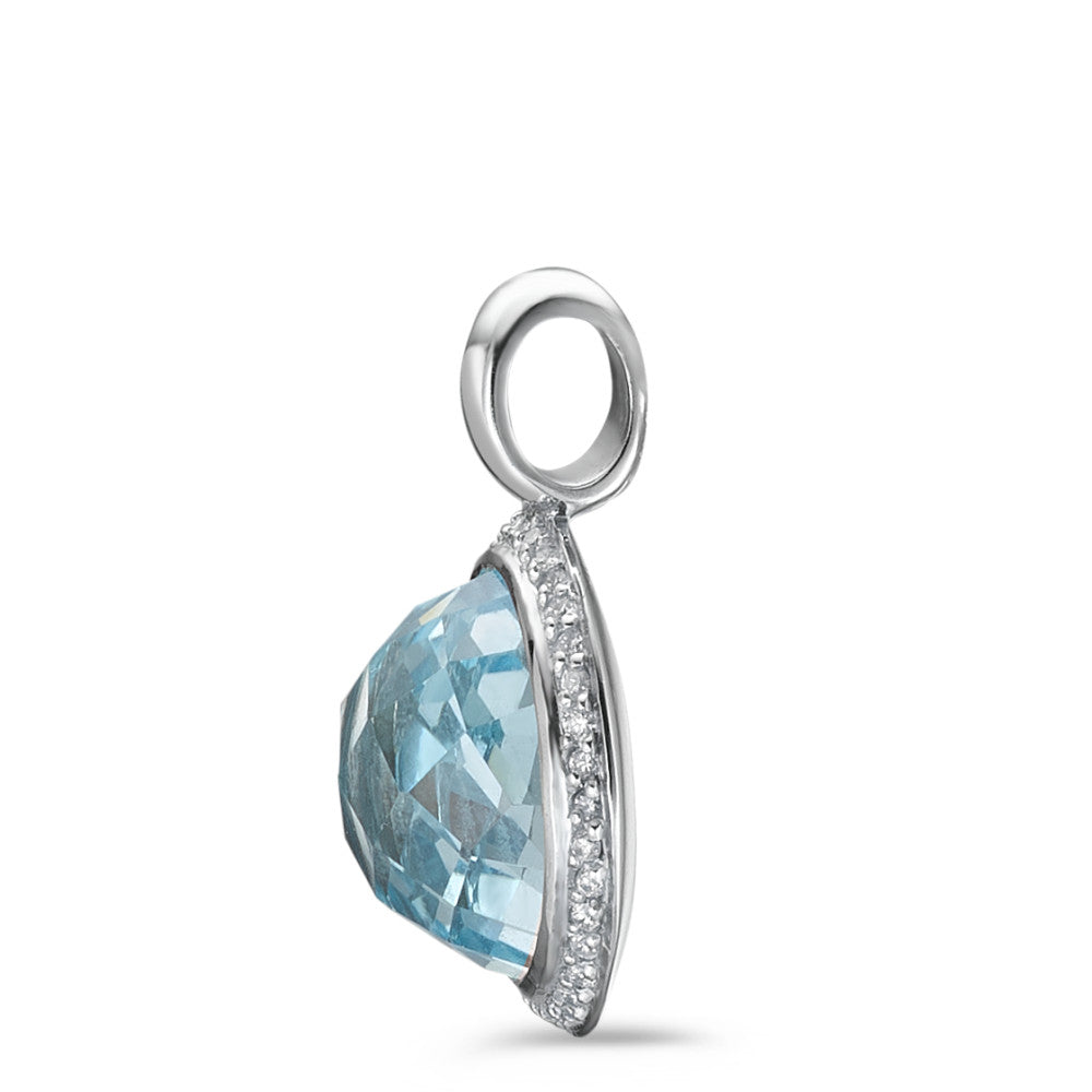 Medál 750/18 K fehér arany Topáz 0.14 ct, w-si