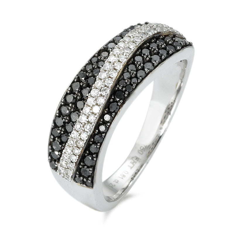 Gyűrű 750/18 K fehér arany Gyémánt 0.61 ct, 92 Kövek, w-si