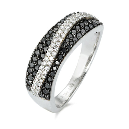 Gyűrű 750/18 K fehér arany Gyémánt 0.61 ct, 92 Kövek, w-si