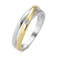 Gyűrű 750/18 K fehér arany, 750/18 K sárga arany Gyémánt 0.05 ct, w-si