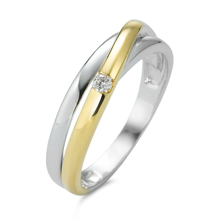 Gyűrű 750/18 K fehér arany, 750/18 K sárga arany Gyémánt 0.05 ct, w-si