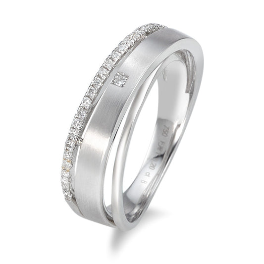 Gyűrű 750/18 K fehér arany Gyémánt 0.20 ct, 28 Kövek, w-si