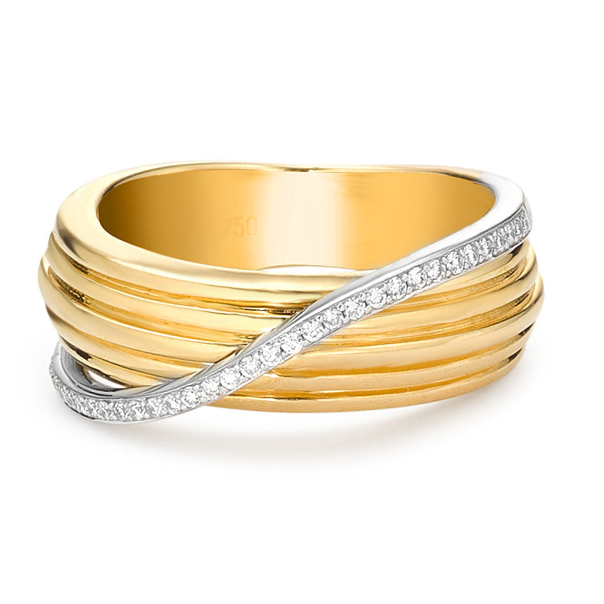 Gyűrű 750/18 K sárga arany Gyémánt 0.12 ct, w-si