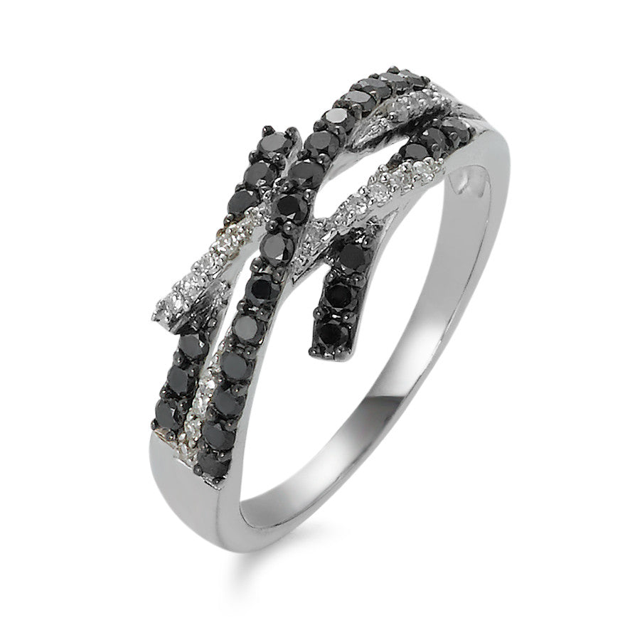 Gyűrű 750/18 K fehér arany Gyémánt 0.47 ct, 41 Kövek, w-si