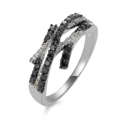 Gyűrű 750/18 K fehér arany Gyémánt 0.47 ct, 41 Kövek, w-si