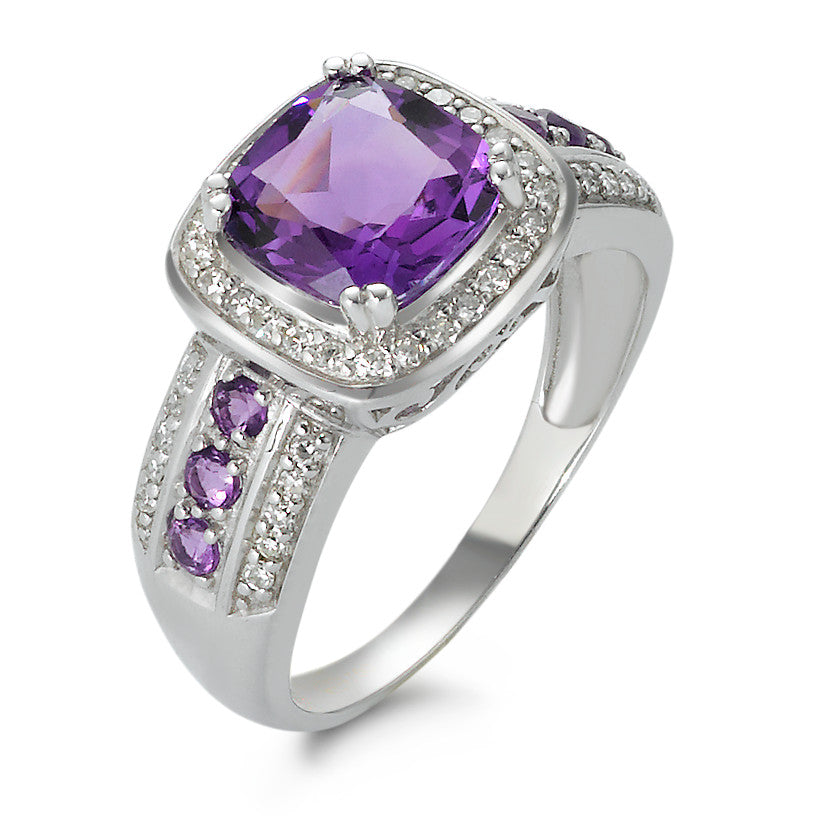 Gyűrű 750/18 K fehér arany Ametiszt 0.23 ct, w-si
