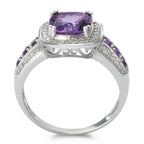 Gyűrű 750/18 K fehér arany Ametiszt 0.23 ct, w-si