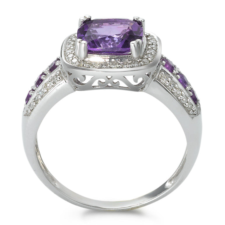 Gyűrű 750/18 K fehér arany Ametiszt 0.23 ct, w-si