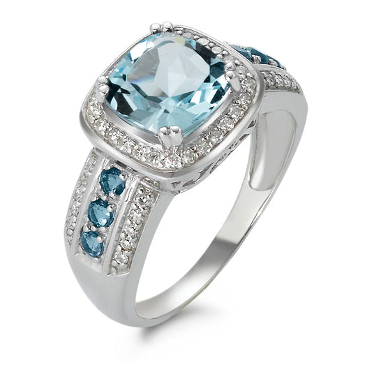 Gyűrű 750/18 K fehér arany Topáz 0.23 ct, w-si
