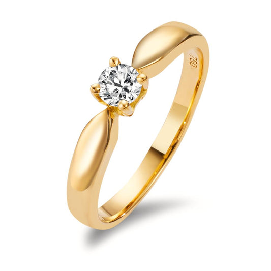 Szoliter gyűrű 750/18 K sárga arany Gyémánt 0.20 ct, w-si