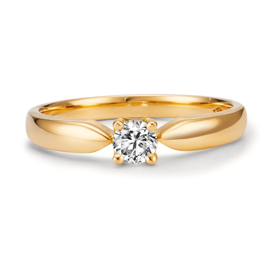 Szoliter gyűrű 750/18 K sárga arany Gyémánt 0.20 ct, w-si
