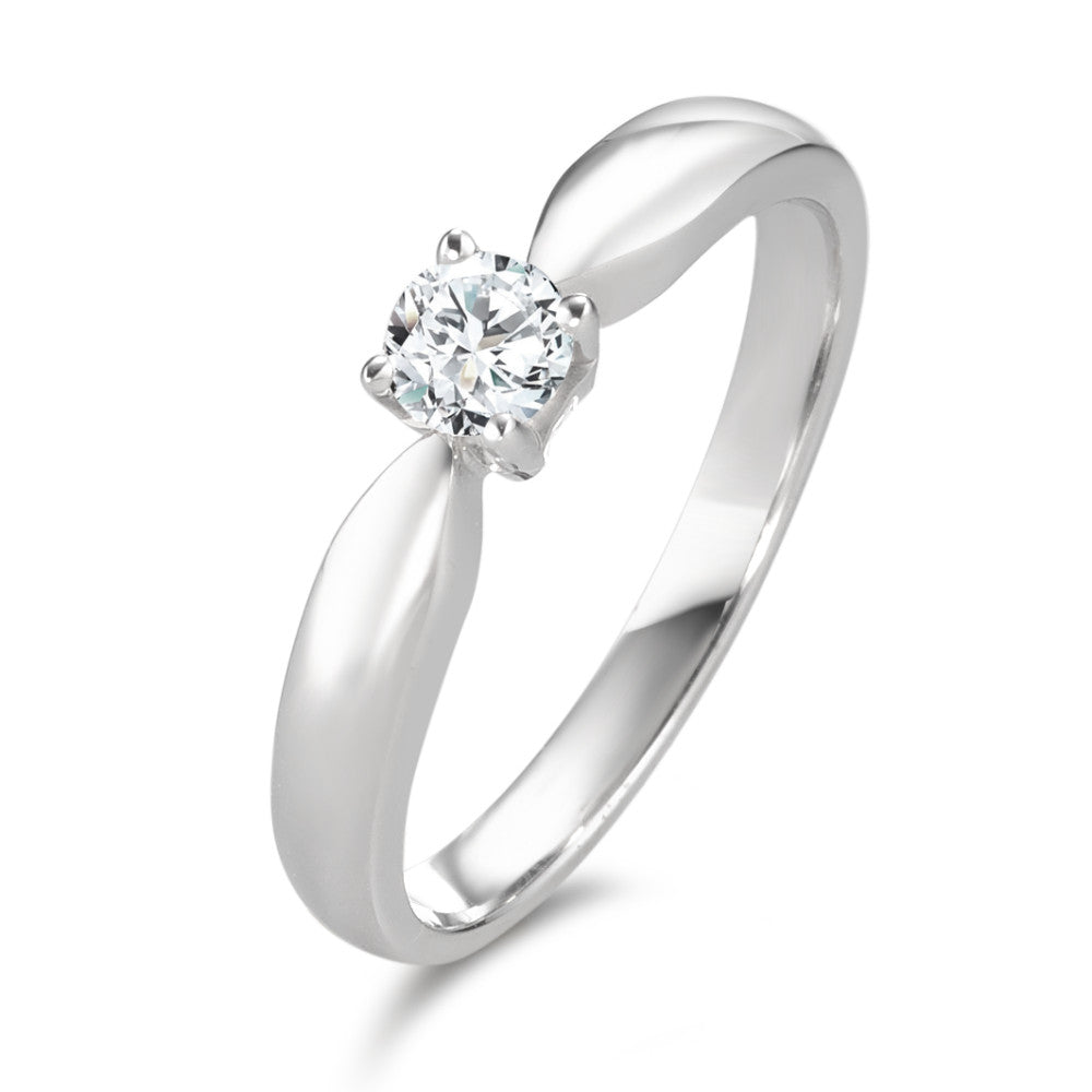 Szoliter gyűrű 750/18 K fehér arany Gyémánt 0.20 ct, w-si