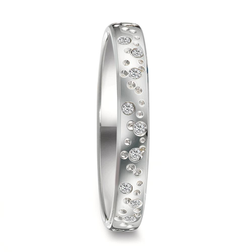 Gyűrű 750/18 K fehér arany Gyémánt 0.13 ct, 24 Kövek, w-si Csillag