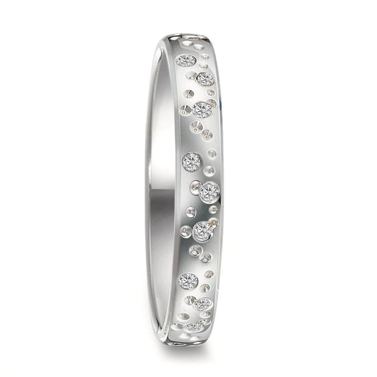 Gyűrű 750/18 K fehér arany Gyémánt 0.13 ct, 24 Kövek, w-si Csillag