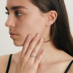 Gyűrű 750/18 K fehér arany Gyémánt 0.13 ct, 24 Kövek, w-si Csillag