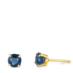 Fülbevaló 750/18 K sárga arany Zafír 0.64 ct, 2 Kövek Ø4 mm