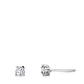 Fülbevaló 750/18 K fehér arany Gyémánt 0.20 ct, 2 Kövek, w-si Ø3 mm